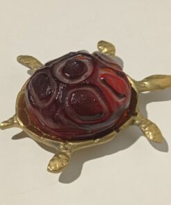 Pirinç Stantla Cam Kaplumbağa