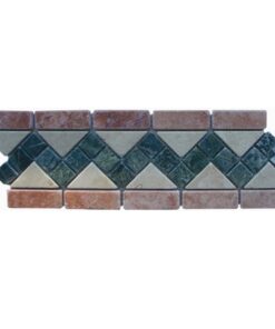 Natural stone meshed mosaic bordure
