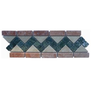 Natural stone meshed mosaic bordure