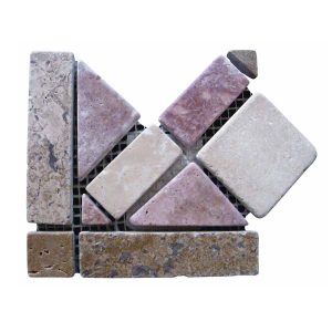 Natural stone meshed mosaic bordure corner