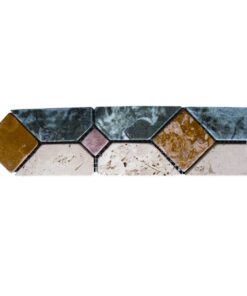 Natural stone meshed mosaic bordure