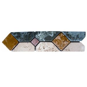 Natural stone meshed mosaic bordure