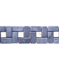 Natural stone meshed mosaic border