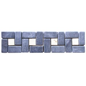 Natural stone meshed mosaic border