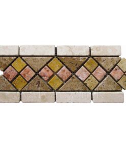 Natural stone meshed mosaic bordure