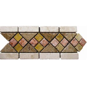 Natural stone meshed mosaic bordure