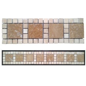 Natural stone meshed mosaic bordure