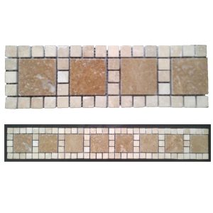 Natural stone meshed mosaic bordure