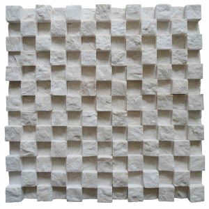 2,3x2,3 cm 3D Botticino (Bej) Split Face Mermer Mozaik
