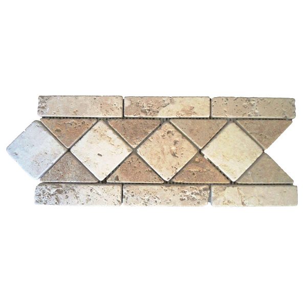 Natural stone meshed mosaic bordure