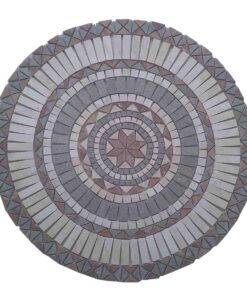 Natural stone meshed mosaic medallion