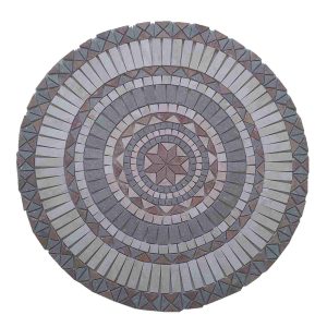 Natural stone meshed mosaic medallion