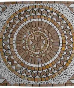 Natural stone meshed mosaic medallion