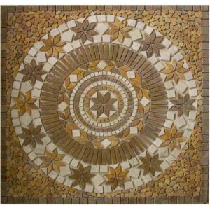 Netted Meshed mosaic Travertine Marble Decor Medallion