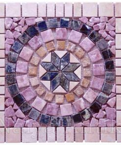 Square Netted Meshed mosaic Travertine Marble Decor Medallion