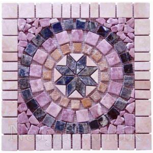 Square Netted Meshed mosaic Travertine Marble Decor Medallion