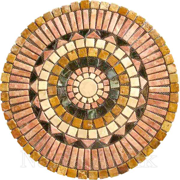 marble mosaic medallion netted meshed decor