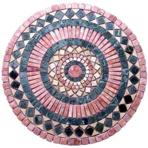 Round Netted Meshed mosaic Travertine Marble Decor Medallion