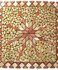 Square Netted Meshed mosaic Travertine Marble Decor Medallion