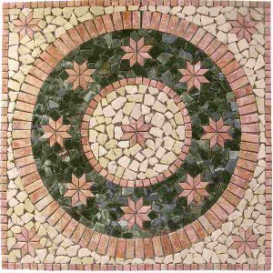 100x100 Meshed mosaic Travertine Marble Decor Medallion