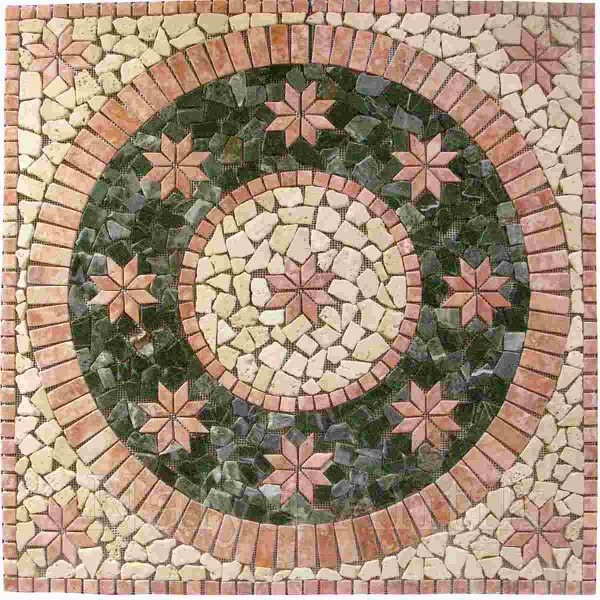100x100 Meshed mosaic Travertine Marble Decor Medallion