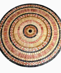 Large Round Netted Meshed mosaic Travertine Marble Decor Medallion