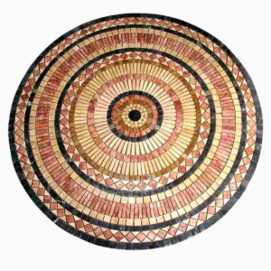 Large Round Netted Meshed mosaic Travertine Marble Decor Medallion