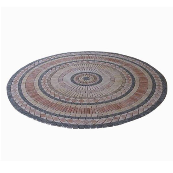 Large Round Netted Meshed mosaic Travertine Marble Decor Medallion