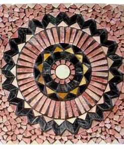 Square Netted Meshed mosaic Travertine Marble Decor Medallion