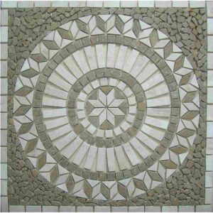 Square Netted Meshed mosaic Travertine Marble Decor Medallion