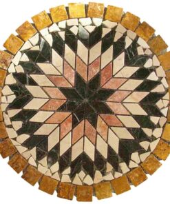Round Netted Meshed mosaic Travertine Marble Decor Medallion