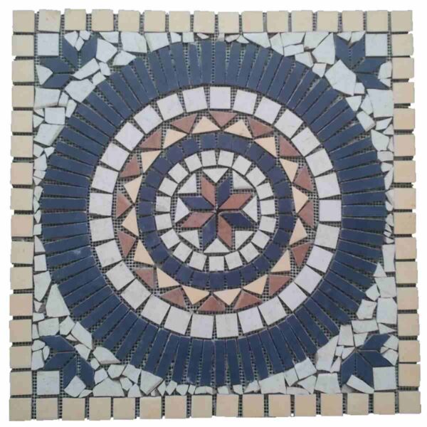 Ceramic netted meshed mosaic decor medallion