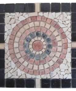 Square Netted Meshed mosaic Travertine Marble Decor Medallion