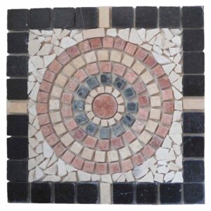 Square Netted Meshed mosaic Travertine Marble Decor Medallion