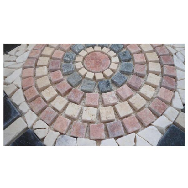 Square Netted Meshed mosaic Travertine Marble Decor Medallion