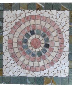 Square Netted Meshed mosaic Travertine Marble Decor Medallion