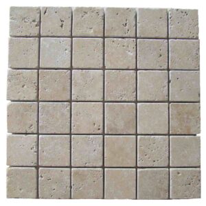 Classic Beige Travertine meshed netted mosaic