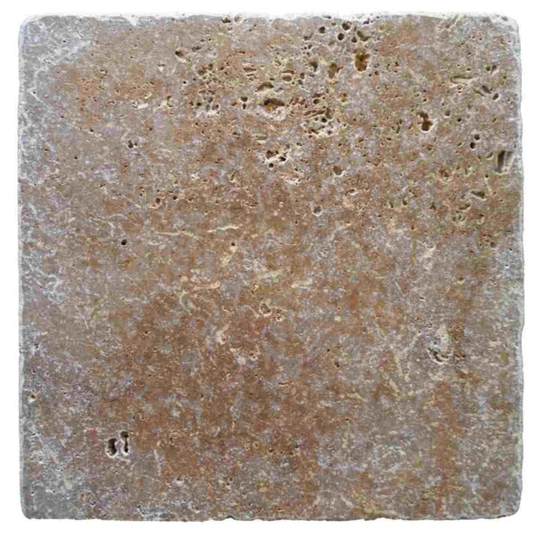 Tumbled antique Noche brown travertine marble