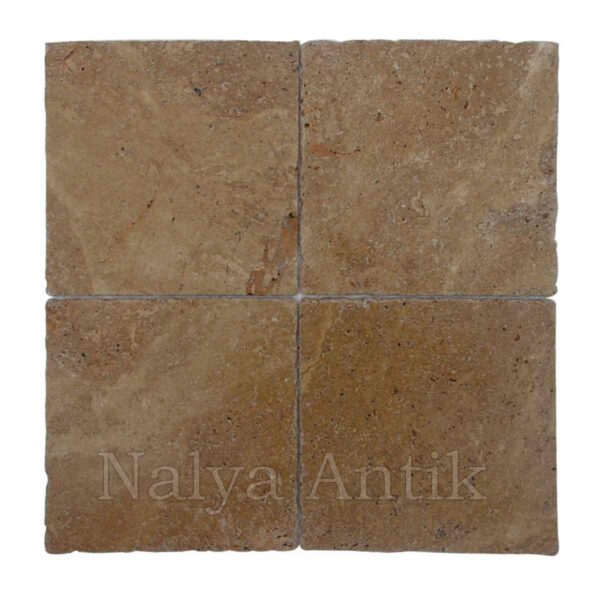 Tumbled antique Noche brown travertine marble