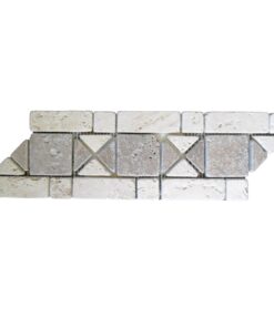 Natural stone meshed mosaic bordure