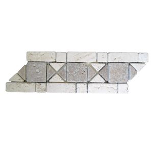 Natural stone meshed mosaic bordure