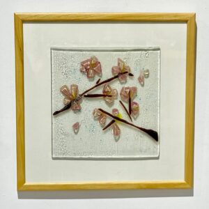 pink sakuras glass picture frame