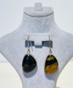 Leopard pattern handmade glass fusion earrings