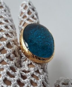 Mavi Tasarım Cam Yüzük