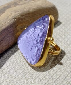 Mor Camdan Güverseli El Yapımı Yüzük