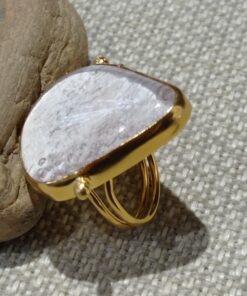 Güverseli Uçuk Pembe Cam Yüzük