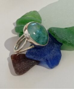 Yeşil Hareli Tasarım Cam Yüzük