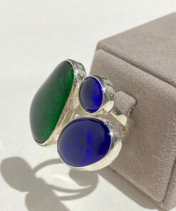 Üçlü Yeşil Parlement Tasarım Cam Yüzük