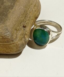 Yeşil Elyapımı Küçük Cam Yüzük