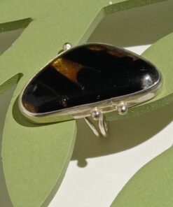 Ballı Siyah  Elyapımı Güversli Cam Yüzük